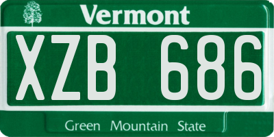VT license plate XZB686