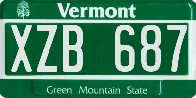 VT license plate XZB687