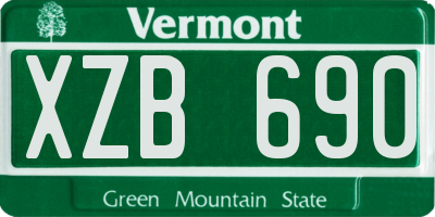 VT license plate XZB690