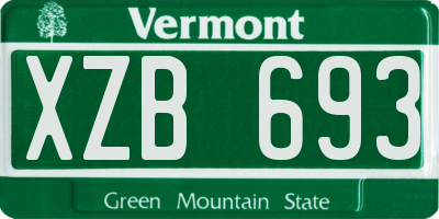 VT license plate XZB693