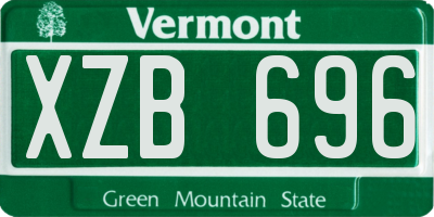 VT license plate XZB696