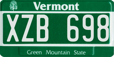 VT license plate XZB698