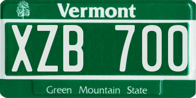 VT license plate XZB700