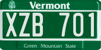 VT license plate XZB701