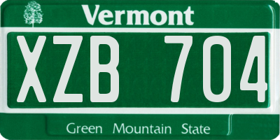 VT license plate XZB704