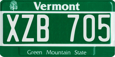 VT license plate XZB705