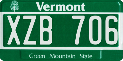 VT license plate XZB706