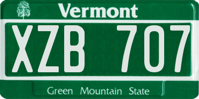 VT license plate XZB707