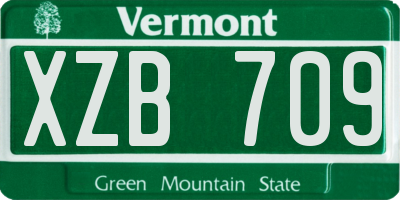 VT license plate XZB709