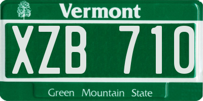 VT license plate XZB710