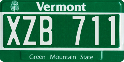 VT license plate XZB711