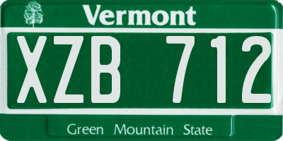 VT license plate XZB712