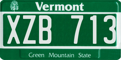 VT license plate XZB713