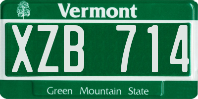 VT license plate XZB714