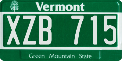 VT license plate XZB715
