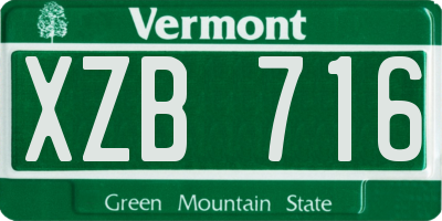 VT license plate XZB716