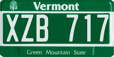 VT license plate XZB717