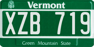 VT license plate XZB719
