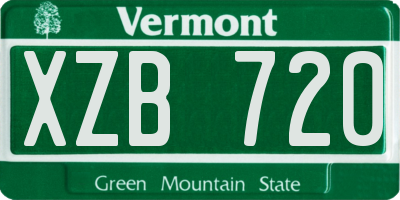 VT license plate XZB720