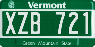 VT license plate XZB721