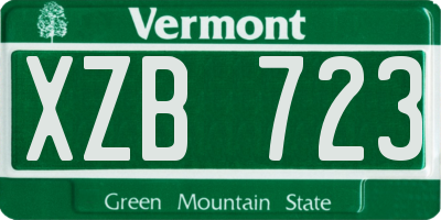 VT license plate XZB723