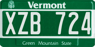 VT license plate XZB724
