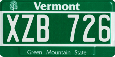 VT license plate XZB726