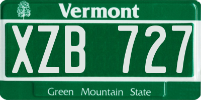 VT license plate XZB727