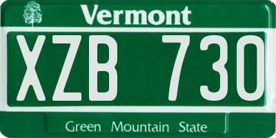 VT license plate XZB730