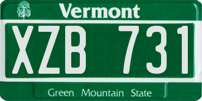 VT license plate XZB731
