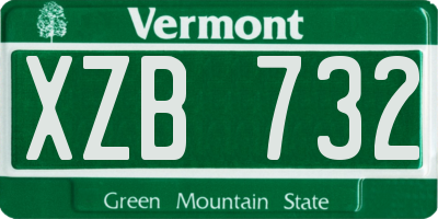 VT license plate XZB732