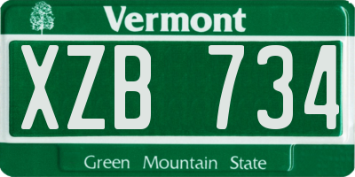 VT license plate XZB734