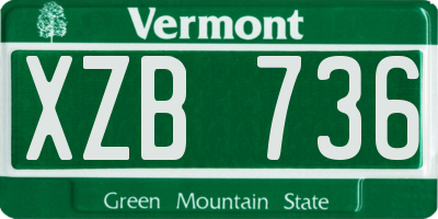 VT license plate XZB736