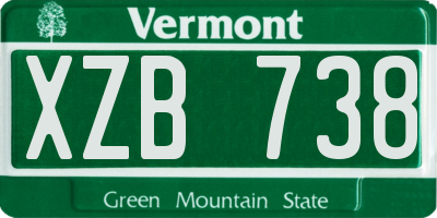 VT license plate XZB738