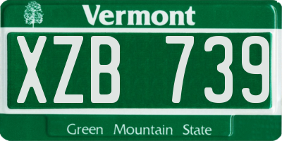 VT license plate XZB739