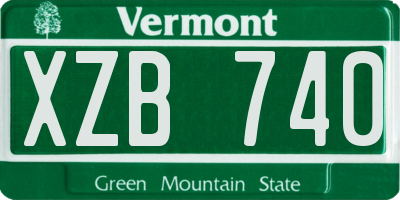 VT license plate XZB740