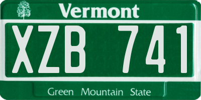 VT license plate XZB741