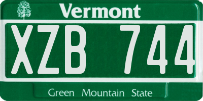 VT license plate XZB744