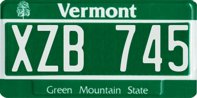 VT license plate XZB745