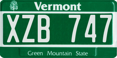 VT license plate XZB747