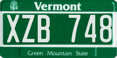 VT license plate XZB748