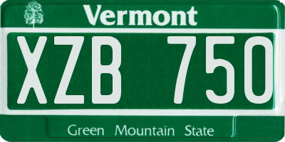VT license plate XZB750