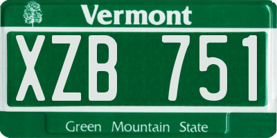 VT license plate XZB751