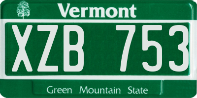 VT license plate XZB753