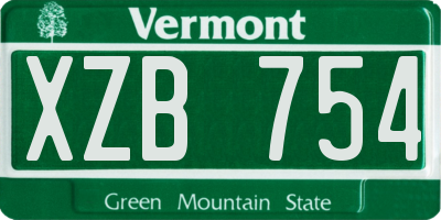 VT license plate XZB754