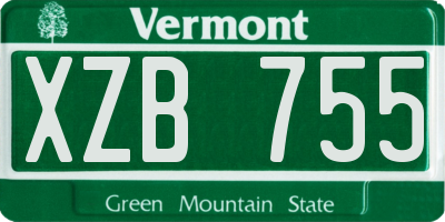 VT license plate XZB755