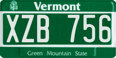 VT license plate XZB756