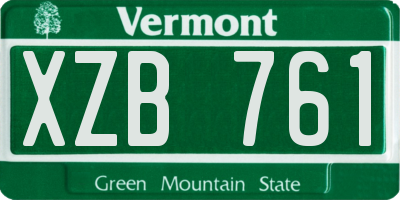 VT license plate XZB761