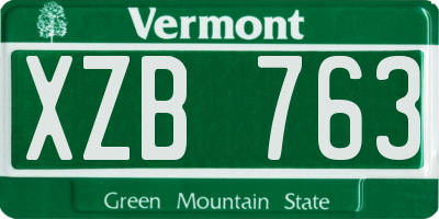VT license plate XZB763