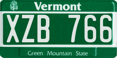 VT license plate XZB766